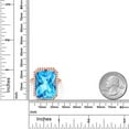 thumbnail image 4 of Gem Stone King 15.50 Ct Octagon Checkerboard Swiss Blue Topaz 18K Rose Gold Plated Silver Ring, 4 of 4