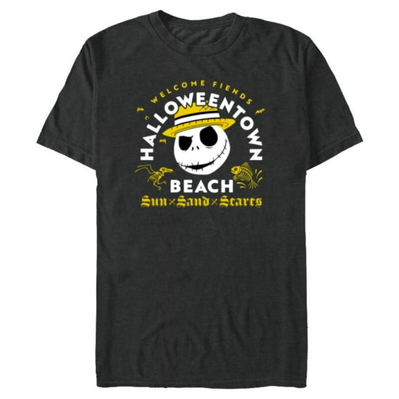 Disney The Nightmare Before Christmas Halloween Town Beach - Short Sleeve Blended T-Shirt for Adults - Customized-Dark Heather