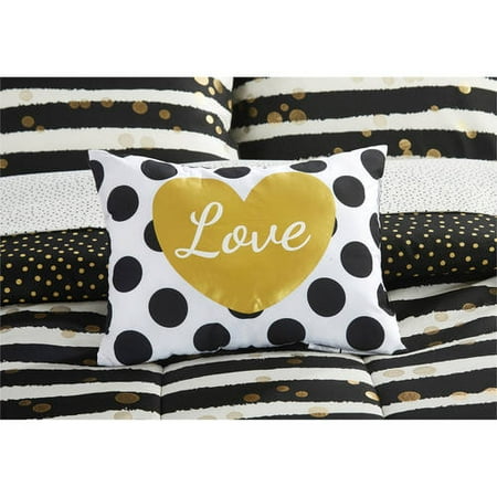 Gold Black White forter Set Sheet Set Love Design Girls
