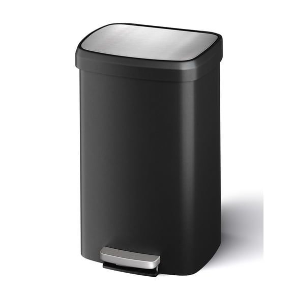 Studyset 13 Gallon / 50 Liter Plastic Trash Can with Lid, Large Garbage Can for Kitchen, Rustproof Step-on Kitchen Trash Bin with Liner Rim, Rear Handle, Soft Close Lid,for Home and Office