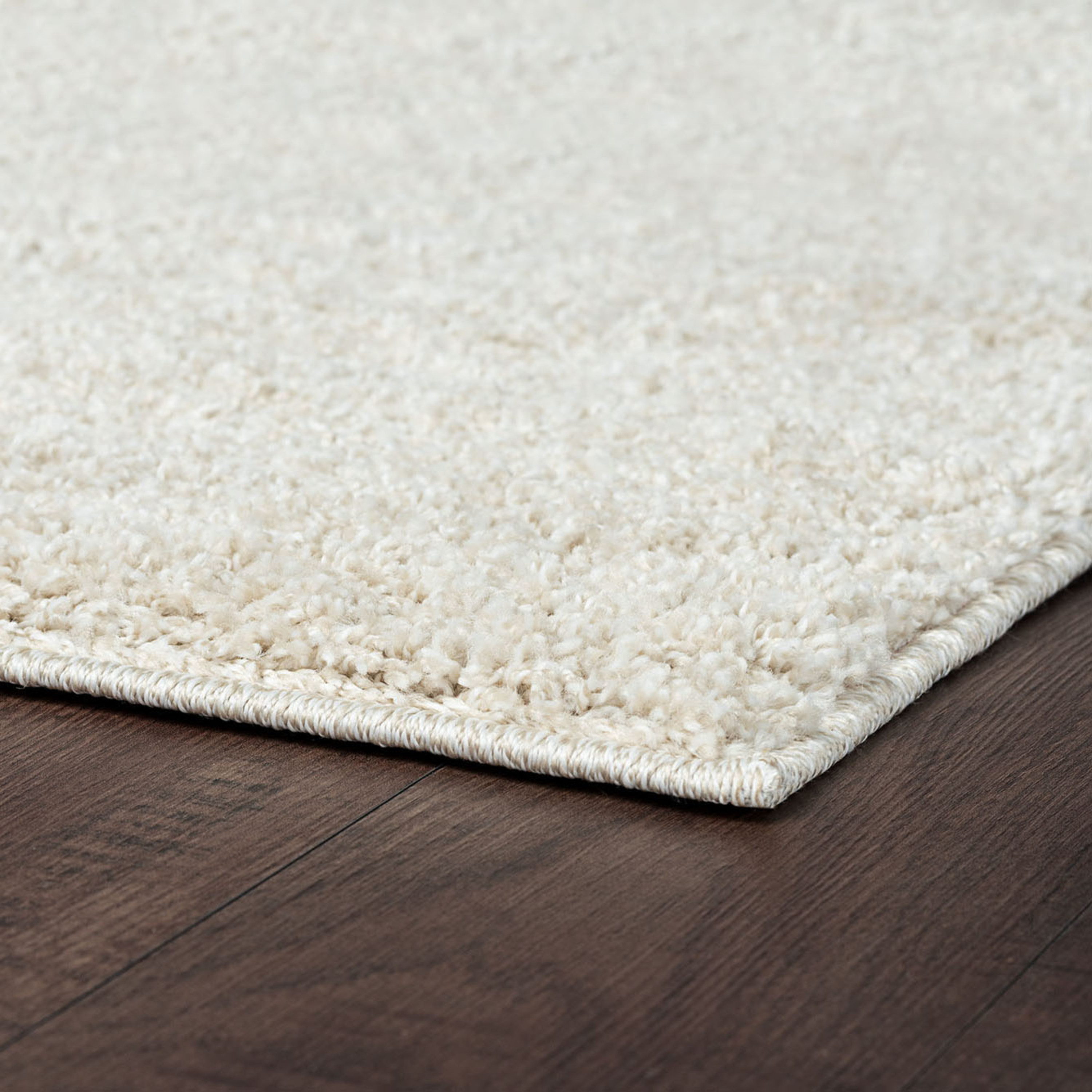 Shag 2x10 Area Rug Thick (2'3'' x 10') Solid Cream Indoor Runner Easy to Clean