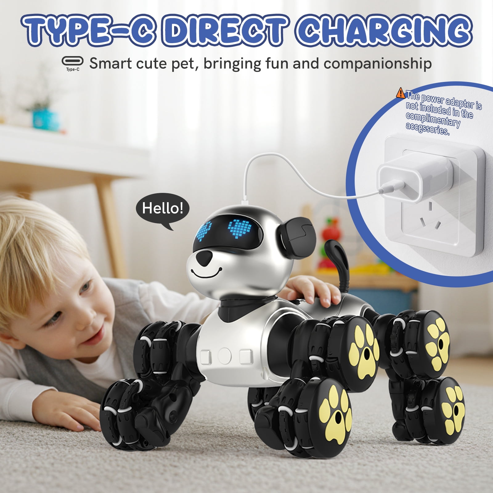 Robot Dog Interactive Toys : Remote Control Electronic Kitty Pets - Robotic Can Dancing Touch Program or Kids Age 3-10 Christmas/Birthday Surprise Gifts (Blue)