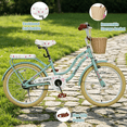 thumbnail image 3 of POVANLI 20" Girls Bike with  Detachable Basket,Kid Bicycle for 6-8 Years Old, No Training Wheels Included Gift Green, 3 of 7