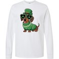 thumbnail image 3 of Inktastic St Patrick's Day Dachshund Dog Clover Glasses Long Sleeve T-Shirt, 3 of 5
