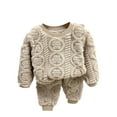 thumbnail image 2 of Luxalzxs Toddler Boys Girls Winter Fleece Pajama 2 Piece Set Warm Fleece Matching Sleepwear Set Tops + Pants Outfits Loungewear Homewear 3-14 Years, 2 of 3