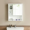 thumbnail image 2 of Basicwise Armoire de Rangement Murale pour Salle de Bain avec Miroir, Tablette Ouverte et 2 Tablettes Ajustables, Blanc, 2 of 5