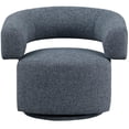 thumbnail image 5 of Meridian Furniture Niya Blue Linen Textured Fabric Swivel Accent Chair, 5 of 11
