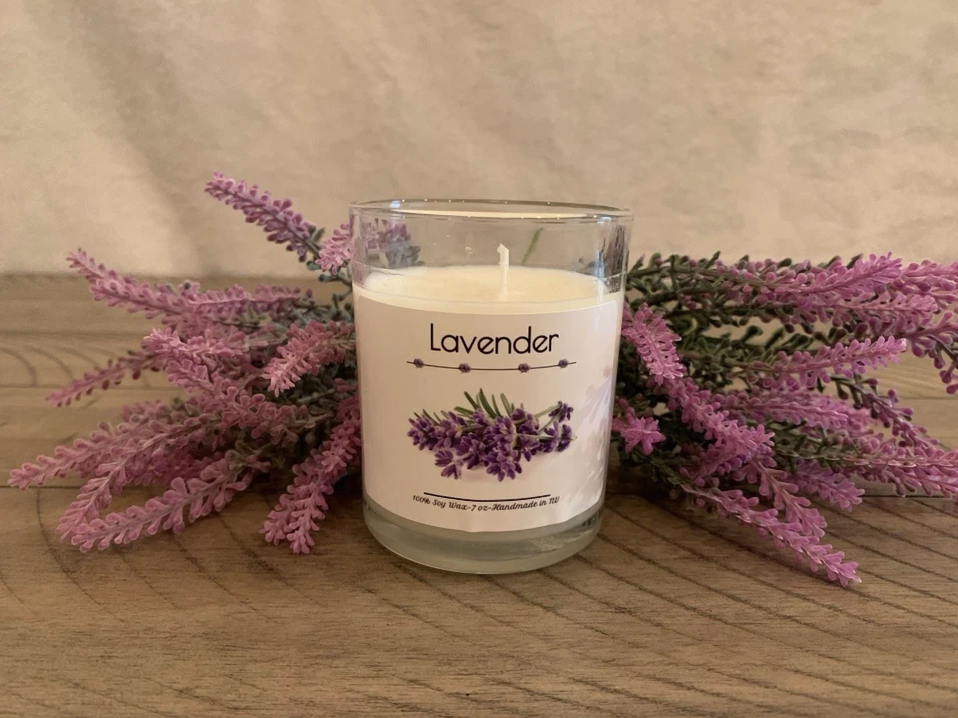 Lavender Homemade Scented Candle- 100% Soy Wax - 7 Oz | Gift For Her/Him