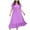 Purple, variant on UVEASISHA Plus Size Dresses for Women V Neck Short Sleeve High Waist Smocked A Line Dress Flowy Ruffle Maxi Dress with Pockets Army Green XXL
