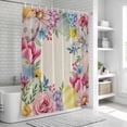thumbnail image 6 of Easter Flowers Bathroom Shower Curtains with 12 Hooks Polyester Waterproof Shower Curtain for Stalls and Bathtubs Eggs Spring Floral Rustic Vintage Decorative Bathroom Privacy Curtain 72x96 Inches, 6 of 9