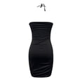 thumbnail image 4 of RUTAYY Women's Dress Solid Color Halter Casual Daily Wear Backless Sleeveless Party Wear Trendy Trip Mesh Dresses, 4 of 5