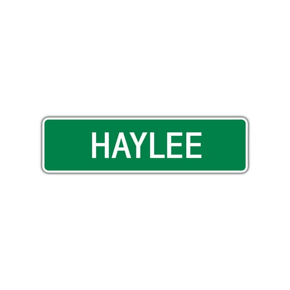 Haylee Girls Children Name Letter Printed Label Indoor Outdoor Unique Wall Plaque Decoration Novelty Aluminum Metal Sign 4"x13.5"