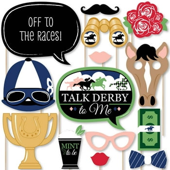 Big Dot of Happiness Kentucky Horse Derby - Horse Race Party Photo Booth Props Kit - 20 Count