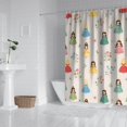 thumbnail image 2 of Beige Princess Flower Pattern Shower Curtain 84"x72" ,Bathroom Decorative Shower Curtains Set with 12 Hooks,Modern Waterproof Washable Shower Curtain, 2 of 6