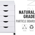 thumbnail image 5 of HomCom 5 Drawer File Cabinet Storage Organizer Filing Cabinet with Nordic Minimalist Modern Style & Wheels, White, 5 of 8