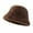 Caramel, variant on ievspot Women Winter Bucket Hat Fuzzy Plush Short Brim Dome Windproof Warmth Sun Protection Fisherman Cap Outdoor Travel Headwear