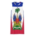 thumbnail image 3 of Haiti Haitian Flag Coat of Arms Red Spring Summer Dresses for Women Fashion T-shirt Dress Casual Sleeveless Loose Sundress with Pockets, 3 of 5