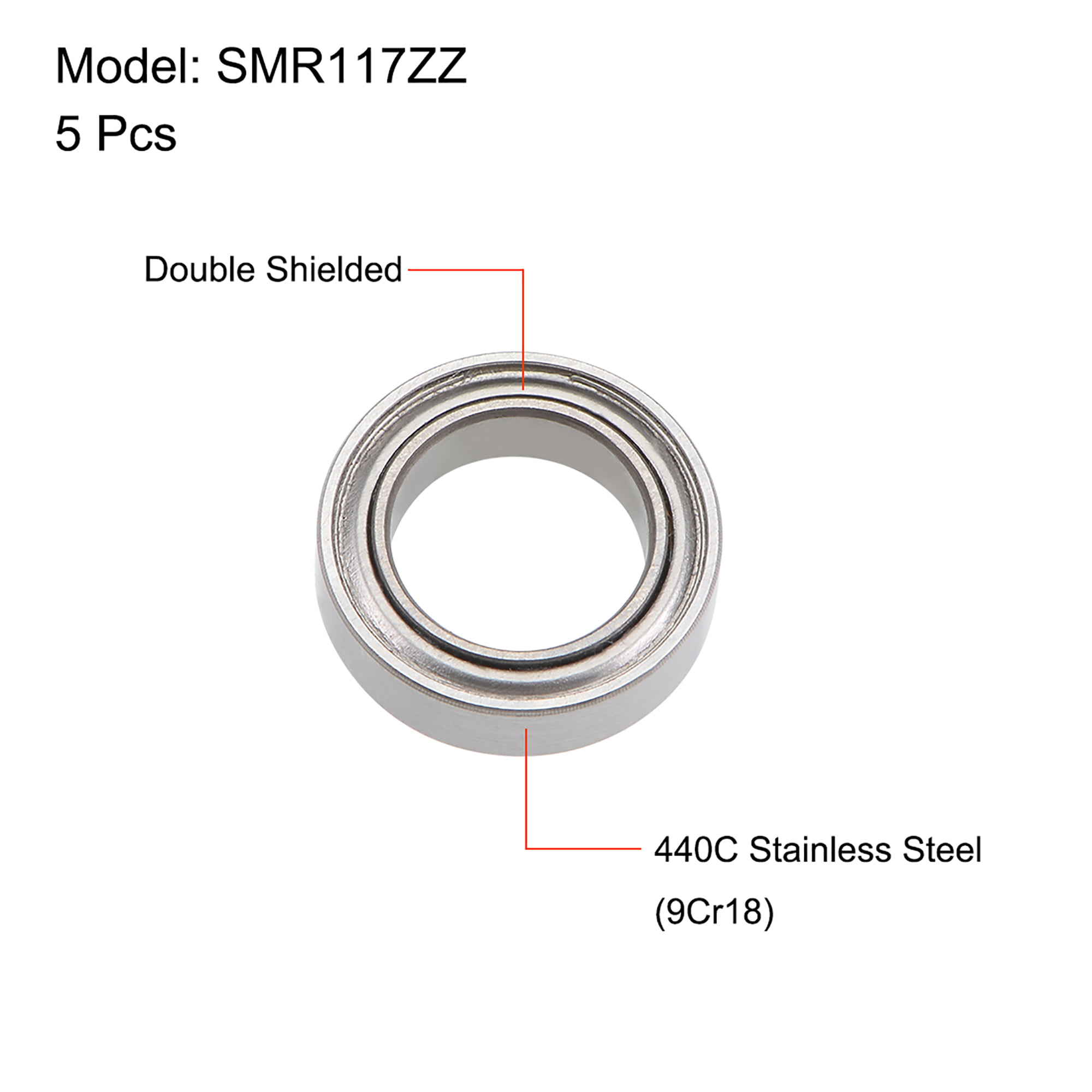 10 SMR117ZZ 7x11x3mm P0 ABEC1 440C S-Steel Deep Groove Ball Miniature Bearing 