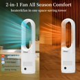 thumbnail image 5 of Space Heater Tower Ventilador sin aspas, calentador y ventilador combinado con control remoto, sin instalación, silencioso, oscilación de 80°, 8 velocidades, temporizador de 9 horas, filtro HEPA, 32 p, 5 of 5