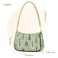 thumbnail image 3 of FORMRS Womens Shoulder Bag with Chain Strap Clutch Purse Cute Tote Handbag, Green Floral Guitar Pattern, 3 of 7