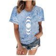 thumbnail image 1 of Camiseta con estampado de sol y luna para mujer, camiseta de manga corta con cuello redondo, camiseta informal divertida y bonita para chica adolescente OAVQHLG3B Store  lin121212, 1 of 4