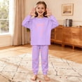 thumbnail image 3 of Elegyee Girls Pajama Sets Bow Print Long Sleeve Top Pants PJ Set Sleepwear(3-14 Years), 3 of 6