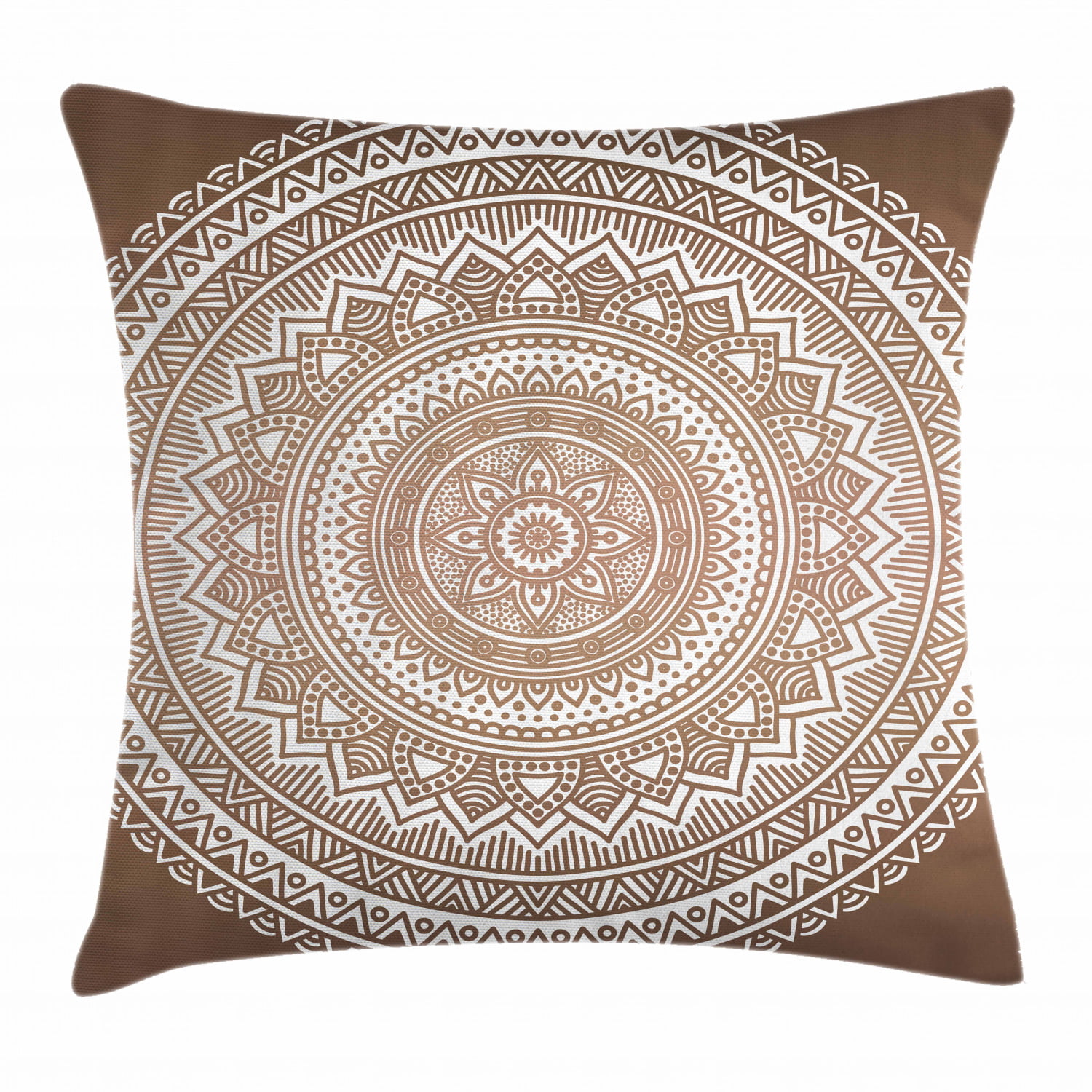 24" White Gold Indian Ombre Mandala Cushion Covers Sofa Decorative Pillows Case 