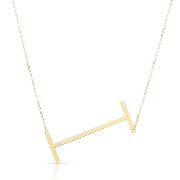 14k Yellow Gold Initial Letter I Pendant Necklace, 18"