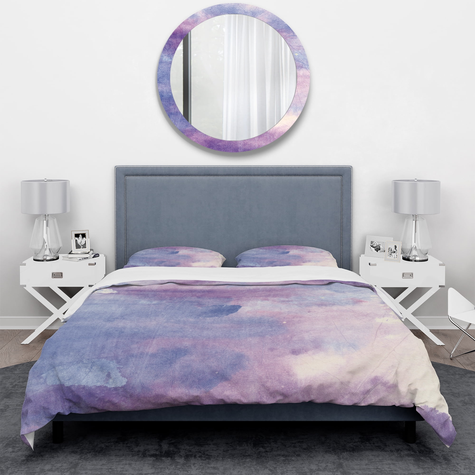 Designart 'Watercolor Purple Haze II' Geometric Duvet Cover Set