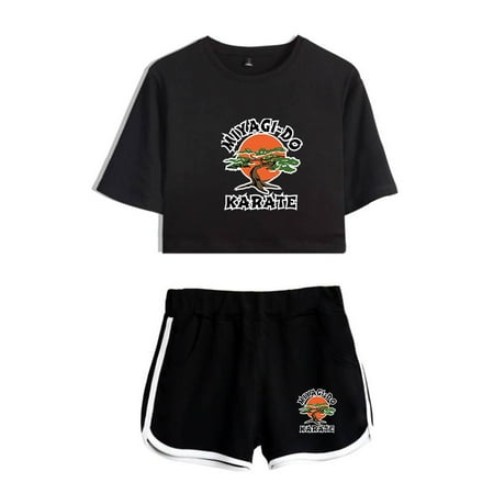 Miyagi Do Karate Merch Cobra Kai Tops Two Piece Set Shorts+Lovely TShirt Harajuku Streetwear Girl Sets Fashion Tee Karate Kid