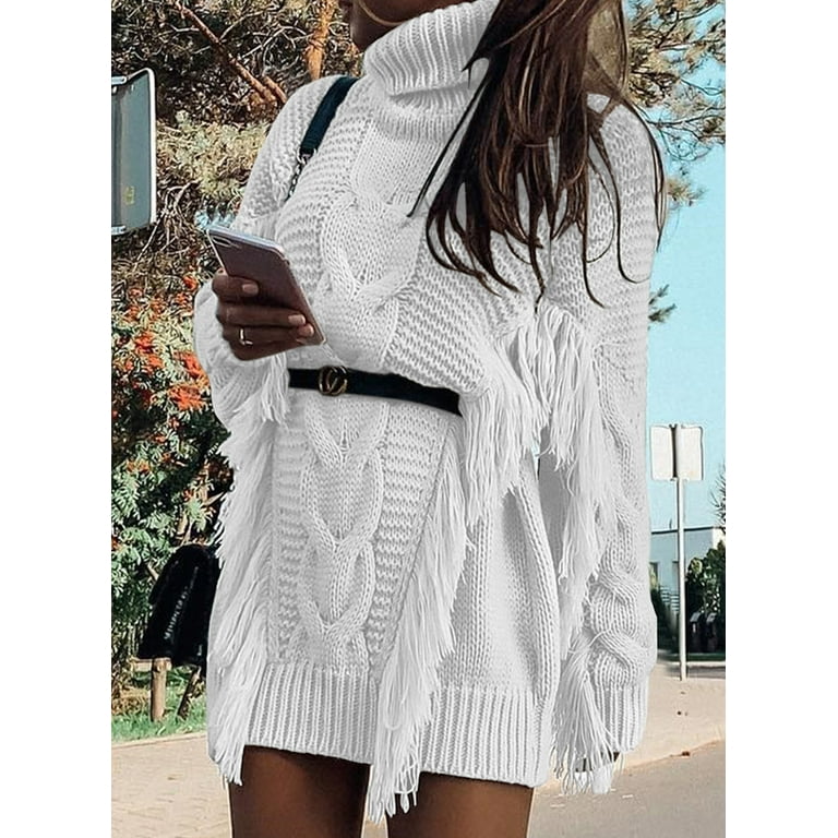 White ribbed shops jumper dress