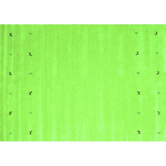 Ahgly Company Indoor Rectangle Solid Green Modern Area Rugs, 2' x 3'