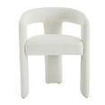 thumbnail image 6 of 2 Set Dining Chairs, Modern Boucle Upholstered Barrel Kitchen Chair with Round Back & Arm, Multipurpose Comfy Accent Armchair for Dining Room Living Room, Beige, 6 of 7