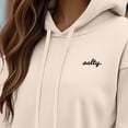 thumbnail image 5 of Dalix Salty Embroidery Fleece Hoodie Cropped Long Sleeve Drawstring Fall Spring Womens in Heather Dust XL X-Large, 5 of 5
