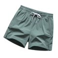 thumbnail image 3 of Pantalones cortos deportivos unisex suaves e informales con cordón para entrenamiento en gimnasio, baloncesto y baloncesto. verde 3XL, 3 of 8