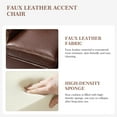thumbnail image 2 of Vegan Leather Armchair Set of 2 Living Room Home Office Lounge Single Sofa Nailhead Rolled Arms Accent Chair Adult Brown, 2 of 7