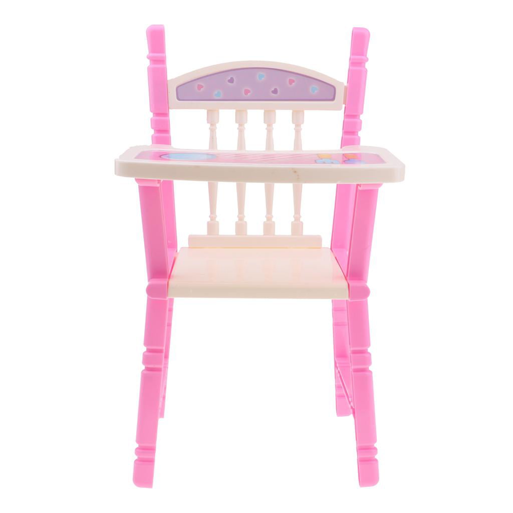 Pink Toddler Dining Chair Baby Doll für 9 11"Reborn Hochstuhl Babypuppen Zubehör 