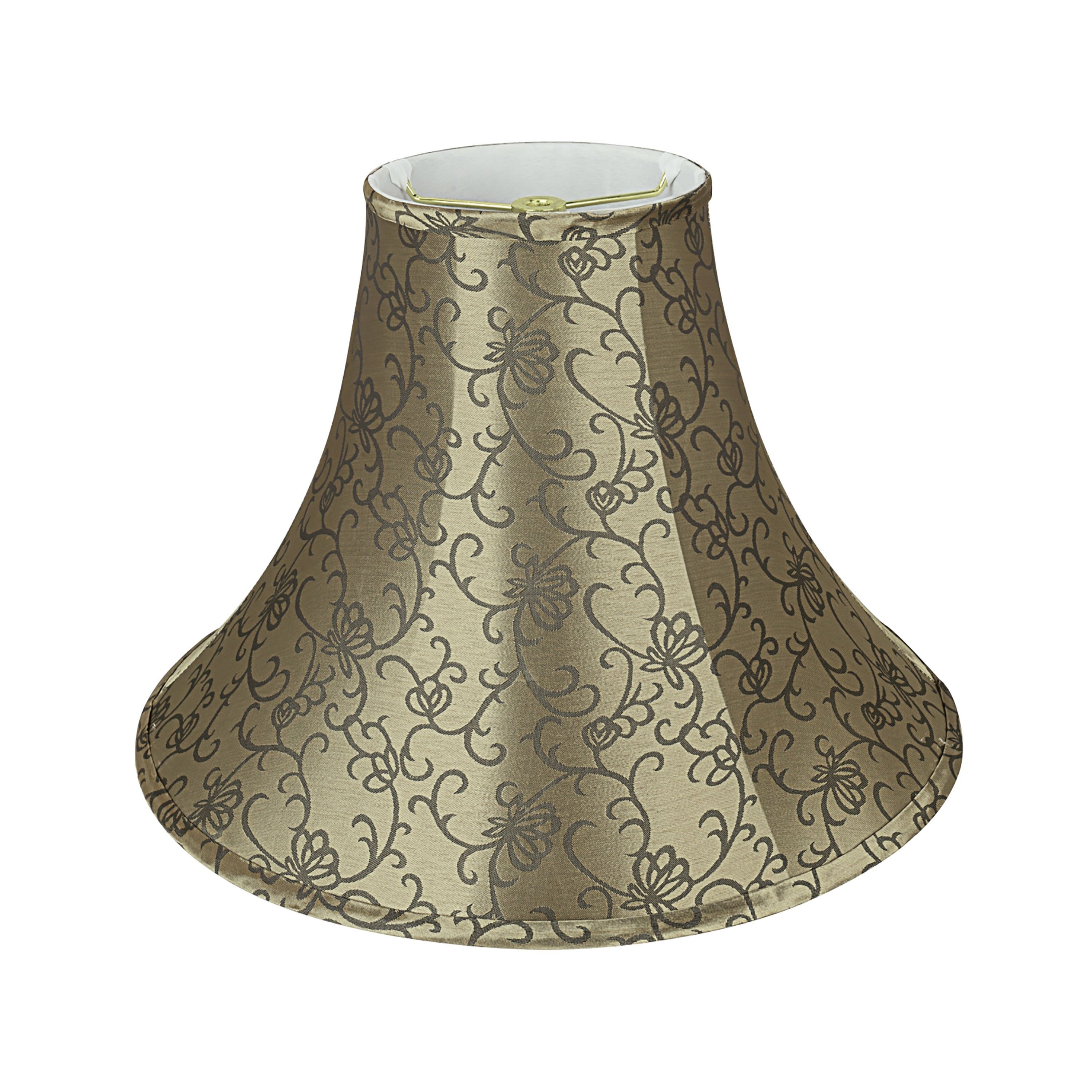 Aspen Creative 30165 Transitional Bell Shape Spider Construction Lamp Shade in Brown, 16" wide (6" x 16" x 12")