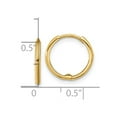 thumbnail image 2 of 14k Solid Yellow Gold Polished 1.45x14mm Hinged Hoop Earrings 13.3x14mm Wide 1.5mm Thick Hoop Earring for Women, 2 of 2