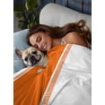 thumbnail image 6 of King Size Flat Sheet Only, Orange Solid Color Texture Soft Brushed Microfiber Bed Sheets, Simple Orange Stripes Hotel Quality Breathable Bedding Top Sheet, Easy Care, 105"x98", 6 of 9