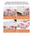 thumbnail image 6 of Mushroom Wrap Around Bed Skirts for Queen Bed 18" Drop, Bed Skirt with Adjustable Elastic Belt Dust Ruffle Bed Valance for Bedroom Hotel Luxury Pink Butterfly Rustic Botanical Leaf Bed Frame Cover, 6 of 7