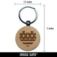 thumbnail image 2 of Patriotic Flag Heart July 4th Independence Day Round Keychain Charm Tag - Engraved Wood, 2 of 6