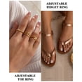 thumbnail image 2 of Anillos para los dedos del pie Besteel chapados en oro de 14K, ajustables, con circonia cúbica, set, 2 of 8