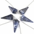 thumbnail image 2 of Angelstones Pendentif Chakra Reiki Hexagonal Pointu en Sodalite Naturelle en Cristal de Roche avec Pendule, 2 of 2