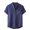 Navy, variant on Lolmot Men Short Sleeved Cotton Linen Casual Shirts Solid Color Stand Collar Loose Tops Sports Vacation Beach Top Shirt Blouse with Pocket