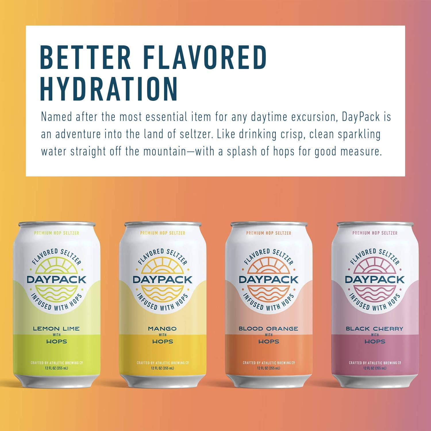 Athletic Brewing Company Daypack Sparkling Water, 24-Pack of Lemon Lime Flavored Seltzer, Zero-Calorie, Zero-Carbs, 12 fl oz Cans