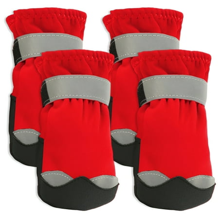 TELOLY 4Pcs Dog Shoes Nano Waterproof Mesh Dog Boots Breathable Dog Shoes Large Size Dogs Red 3.4in