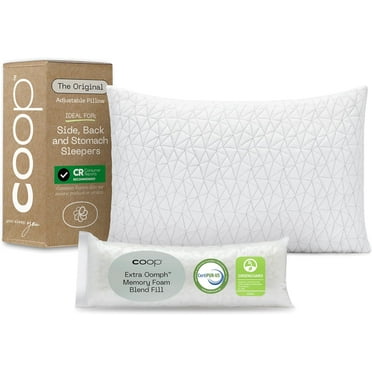 Home Goods Original Adjustable Pillow, Queen Size Bed Pillows for Sleeping, Cross Cut Memory Foam Pillows - Medium Firm Back, Stomach and Side Sleeper Pillow