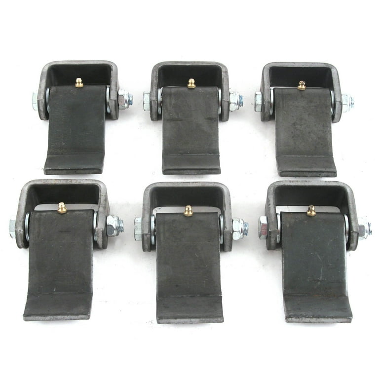 Formed steel strap hinge with grease fitting for trailer doors