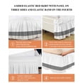 thumbnail image 6 of Black Grey Striped Wrap Around Bed Skirts for California King Bed 16" Drop,Bed Skirt with Adjustable Elastic Belt Dust Ruffle Bed Valance for Bedroom Hotel Modern Farmhouse Stripes Bed Frame Cover, 6 of 7